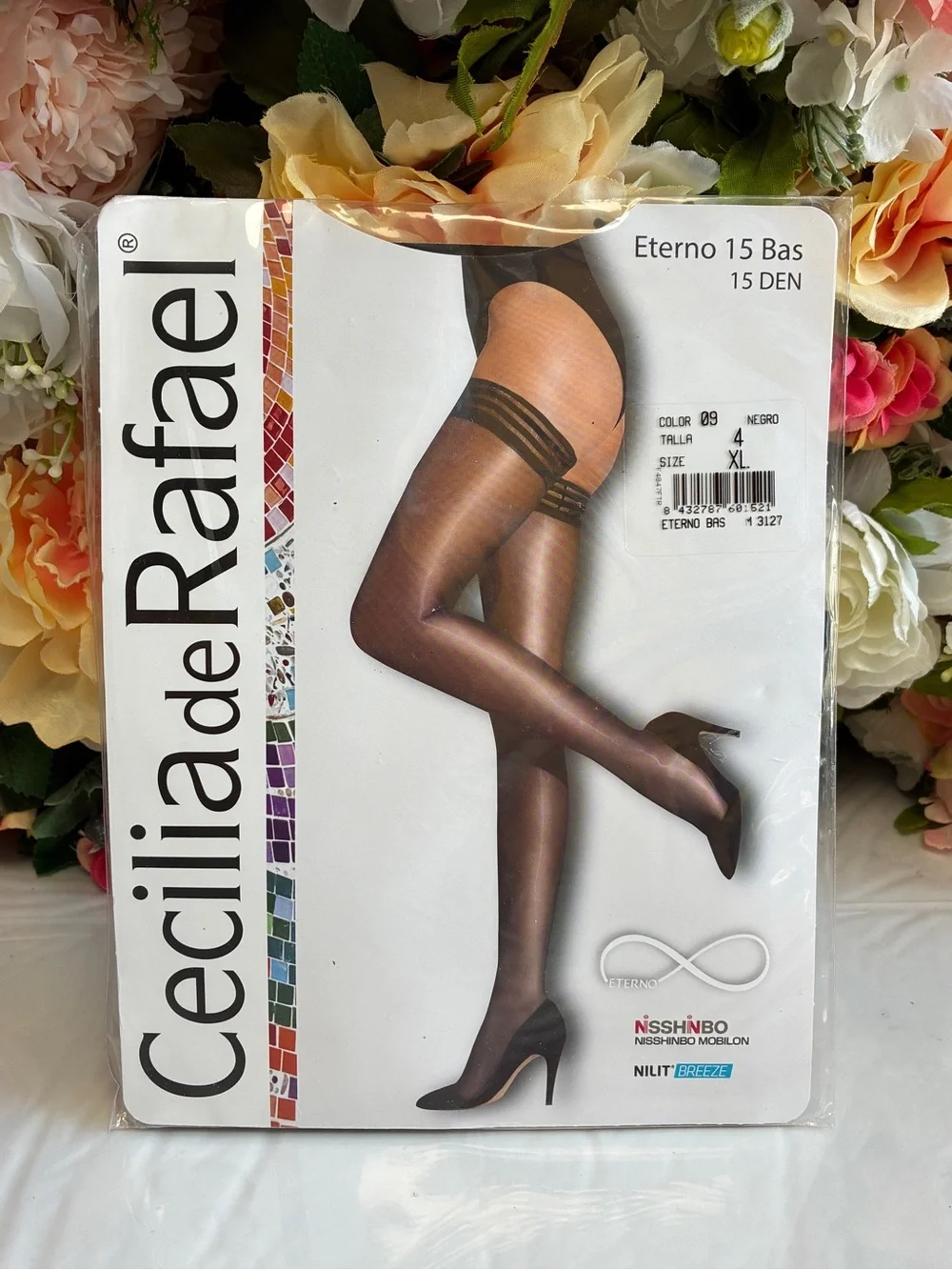 Cecilia de Rafael Eterno 15 Bas Sheer Thigh High Stockings Black XL 15 Denier